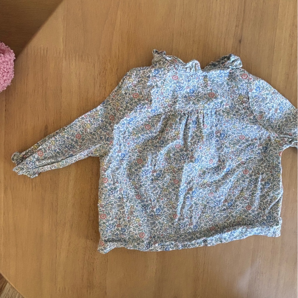 Cyrillus Blue Floral Button-Up Baby Top - Picture 4 of 5